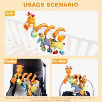 Jollybaby Giraffe Plush Car Seat Toy for Infants