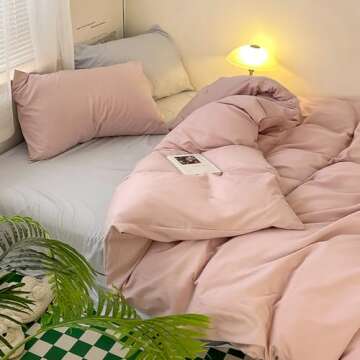 Wellboo Blush Pink Comforter Set Queen Size Bean Pink Bedding Comforter Sets for Women Girls Solid Pink Quilts Soft Modern Dusty Red Bed Blankets Light Pink Warm Minimalist Bedding with 2 Pillowcases