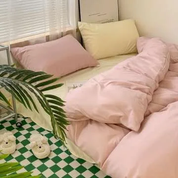 Wellboo Blush Pink Comforter Set Queen Size Bean Pink Bedding Comforter Sets for Women Girls Solid Pink Quilts Soft Modern Dusty Red Bed Blankets Light Pink Warm Minimalist Bedding with 2 Pillowcases