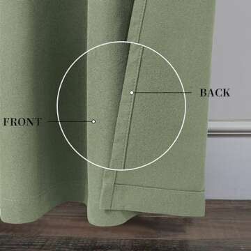 KEQIAOSUOCAI Sage Green Blackout Linen Curtains 102 Inches Long