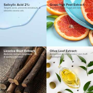 DRMTLGY Acne Cleanser - Oil-Free Salicylic Acid Cleanser & Face Wash for Acne Prone Skin