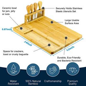 Elegant Bamboo Cheese Board and Knife Set - Perfect for Entertaining