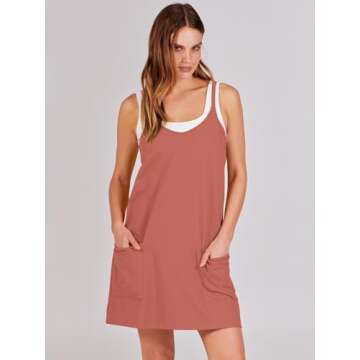 ANRABESS Women Summer Mini Romper Dress Workout Tennis Active Sports Athletic Outfits Built in Short...