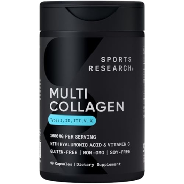 Sports Research Multi Collagen Pills for Skin and Hair Health