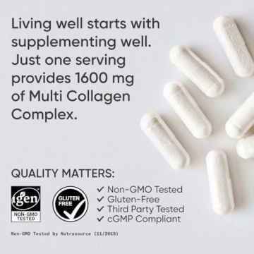 Sports Research Multi Collagen Pills for Skin and Hair Health