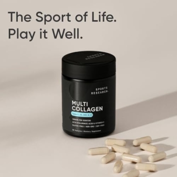 Sports Research Multi Collagen Pills for Skin and Hair Health