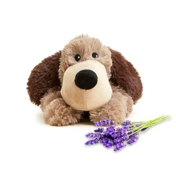 Warmies Microwavable & Weighted Stuffed Animals, Brown Dog - Heated Stuffed Animal Plushie for Warmt...