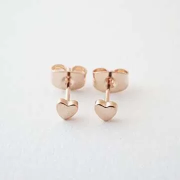 HONEYCAT Tiny Heart Stud Earrings | 18k Rose Gold Plated