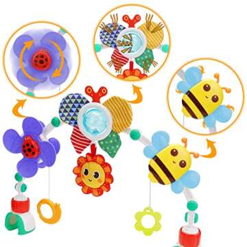 Stroller Arch Toy - Clip On Baby Pram Activity Arch Musical Sensory Toys Crib Bouncer Accessories, F...