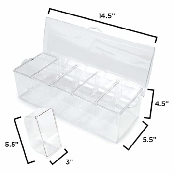 Cocktailor 5 Tray Chilled Garnish Station for Parties