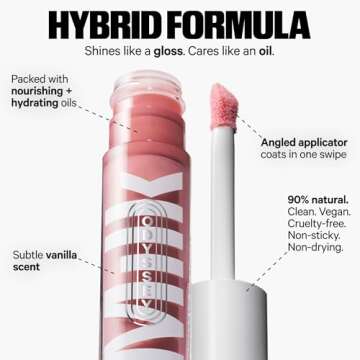 Milk Makeup Odyssey Lip Oil Gloss, Trek (Deep Rose Shimmer) - 0.2 oz - For Fuller and Glossy Lips - Long Lasting Moisture - Semi-Sheer Color - Sweet Vanilla Scent - Vegan Cruelty Free