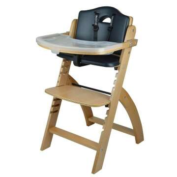 Abiie Beyond Adjustable Wooden High Chair with Tray - Ideal for Toddlers
