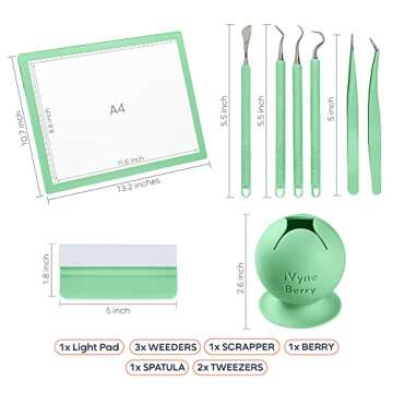 iVyne Complete Set Rechargeable A4 Light Pad, Weeding Tools for Vinyl, Scrap Collector for Cricut an...