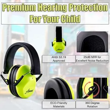 Asani Kids’ Noise Cancelling Ear Muffs for Ultimate Hearing Protection