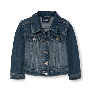 The Children's Place Baby Girls Denim Jacket - China Blue, 6-9 Months