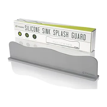 TYOARO Silicone Sink Splash Guard - Non-Slip Suction Base, Dishwasher Safe