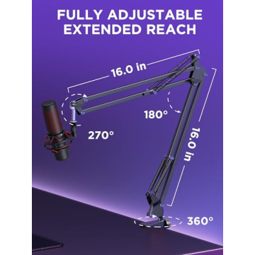 InnoGear Adjustable Microphone Boom Arm Stand for Streamers