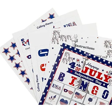 Patriotic 32 Players 4th of July Bingo Game Cards