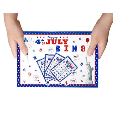 Patriotic 32 Players 4th of July Bingo Game Cards