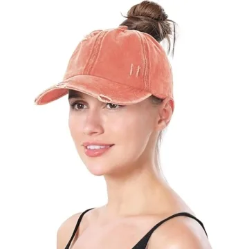Criss Cross Ponytail Baseball Cap - Adjustable Hat