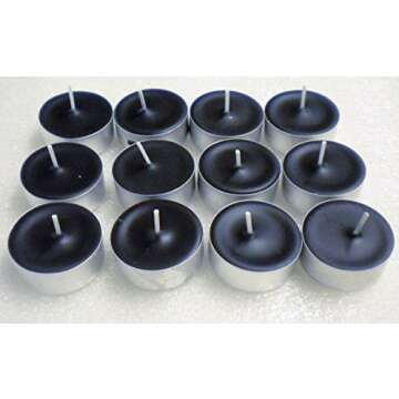 12- Pack Black Unscented Soy Tealights