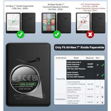 MoKo Case for All-new 7"Kindle Paperwhite 12th Generation 2024&Kindle Colorsoft Signature Edition 20...
