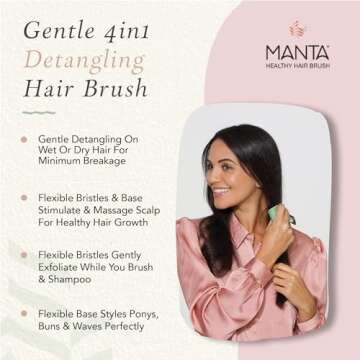 Manta Anti-Breakage Hairbrush for Gentle Detangling