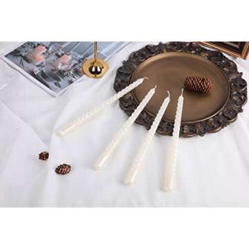 Taper Candles,10 inch-Set of 4 Metal StyleTapered Candles, Long Candle,Tall Candlesticks, Long Candl...