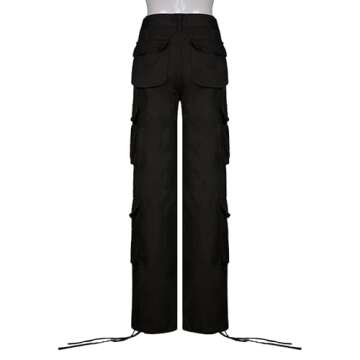 QYANGG Baggy Cargo Pants Women High Waist Pants for Women Loose Pocket Jogger Straight Wide Leg Y2K Cargo Pants