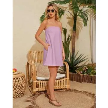 Chic Off Shoulder Beach Mini Dress with Pockets
