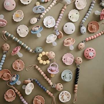 mushie 100% Silicone Baby Pacifier Clip BPA Free | Eva (Black)