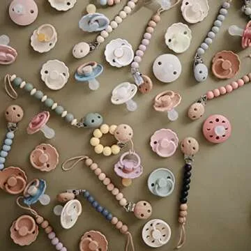 mushie 100% Silicone Baby Pacifier Clip BPA Free | Eva (Black)