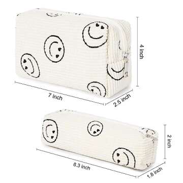 SOIDRAM Smile Face Cosmetic Bag Set - Chic Travel Pouch for Women