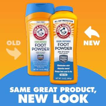 Arm & Hammer Foot Powder for Shoes & Feet, Talc-Free Odor & Moisture Control for Men & Women, 7 oz (3 Pack)