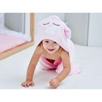 HIPHOP PANDA Bamboo Hooded Towel for Babies - Soft & Absorbent