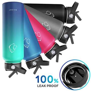 BUZIO 40 oz Double Wall Stainless Steel Water Bottle