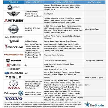 EzyShade Windshield Sun Shade with Shield-X Reflective Technology. See Size-Chart with Your Vehicle. Foldable 2-Piece Car Sunshades Reflect UV Sun and Heat and Protect Your Car. Standard (Medium) Size