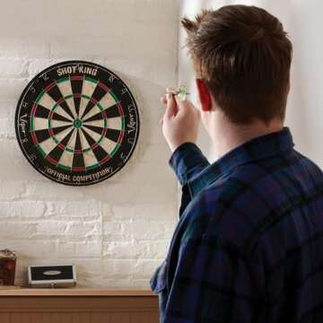 Viper by GLD Products Shot King Regulation Bristle Steel Tip Dartboard Set with Bullseye Metal Radia...