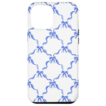 Elegant iPhone 12 Pro Max Coquette Aesthetic Blue Bow Case