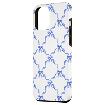 Stylish iPhone 12 Pro Max Blue Bow Case for Soft Girls