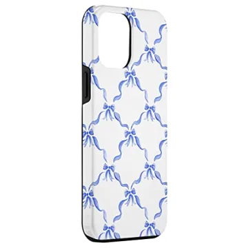 Stylish iPhone 12 Pro Max Blue Bow Case for Soft Girls