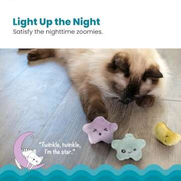 Catstages Toss 'N Twinkle Catnip Cat Toys - 3 Pack