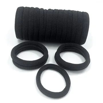 J-MEE Seamless Cotton Hair Ties for Thick Hair - 100PCS