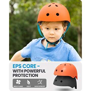 OutdoorMaster Kids Adjustable Bike Helmet for Safety and Comfort