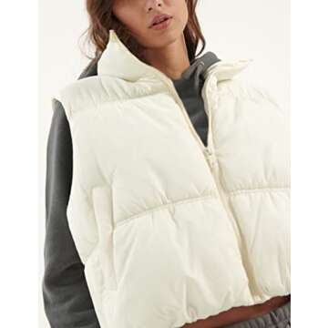 Fiona Jolin Women's Stylish Cropped Puffer Vest - Trendy Winter Outerwear