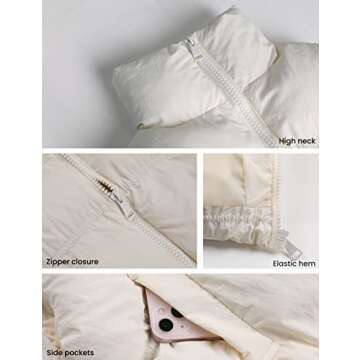 Fiona Jolin Women's Stylish Cropped Puffer Vest for Winter