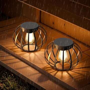 Solar Lanterns Outdoor Waterproof - 2 Pack Solar Outdoor Lanterns, 15" Solar Lights Outdoor Hanging, Lanterns Decorative Outdoor Pumpkin Shape