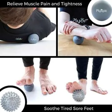 Plyopic. Massage Ball Set - for Deep Tissue Muscle Recovery, Myofascial Release, Trigger Point Therapy, Mobility, Plantar Fasciitis Relief - Eliminate Muscle Pain and Tension in Your Back Neck Foot