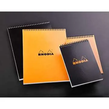 Rhodia #16 Wirebound Notepad 5.8" x 8.3" Dot Pad, Orange Cover