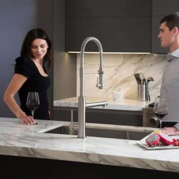 KRAUS Artec Pro (1 st Gen) Commercial Style Pre-Rinse Single Handle Kitchen Faucet (No Pull Down) with Pot Filler in Brushed Gold/Matte Black, KPF-1603BGMB